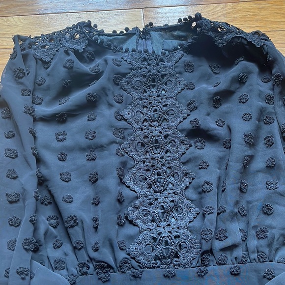 LULUS Lust or Love Black Embroidered Lace Long Sleeve Dress size S. - Picture 14 of 16